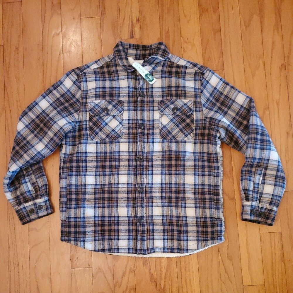 Hawker Rye Stitch Fix Shirt Men's L Short Long Sleeve Oxford Yellow Navy Plaid